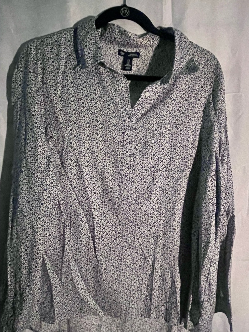 GAP Button-Up Shirt with Navy Micro Floral Print
